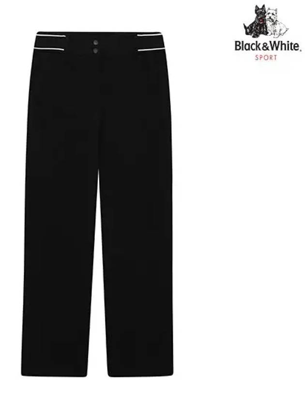 Women s High Elasticity Knit Obi Bootcut Pants 5074LCWP BLACK - BLACK&WHITE - BALAAN 1