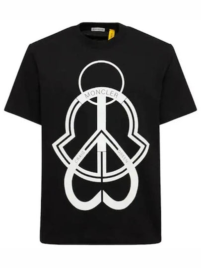 Genius Logo Printing Short Sleeve T-Shirt Black - MONCLER - BALAAN 2