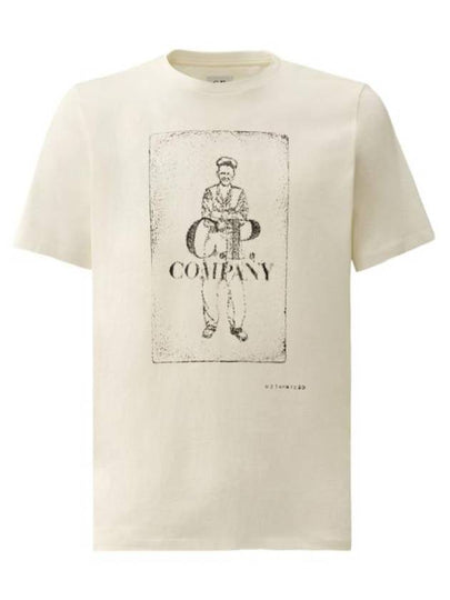 24/1 Jersey Artisanal Card Short Sleeve T-Shirt White - CP COMPANY - BALAAN 2