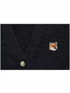 Fox Head Patch Classic Cardigan Anthracite - MAISON KITSUNE - BALAAN 4