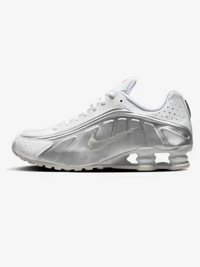 Shox R4 Lace Up Low Top Sneakers White Metallic Silver - NIKE - BALAAN 2