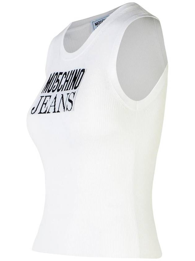 Moschino Jeans White Viscose Blend Tank Top - MOSCHINO - BALAAN 2