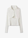 Cut-Out Polo Long-Sleeve Shirt White - HELMUT LANG - BALAAN 2