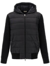 Quilted Wool Cardigan Black - MONCLER - BALAAN 2