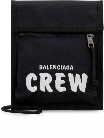 crew embroidery explorer mini cross bag black - BALENCIAGA - BALAAN.
