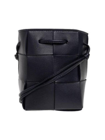 Intrecciato Cassette Small Bucket Bag Navy - BOTTEGA VENETA - BALAAN 1