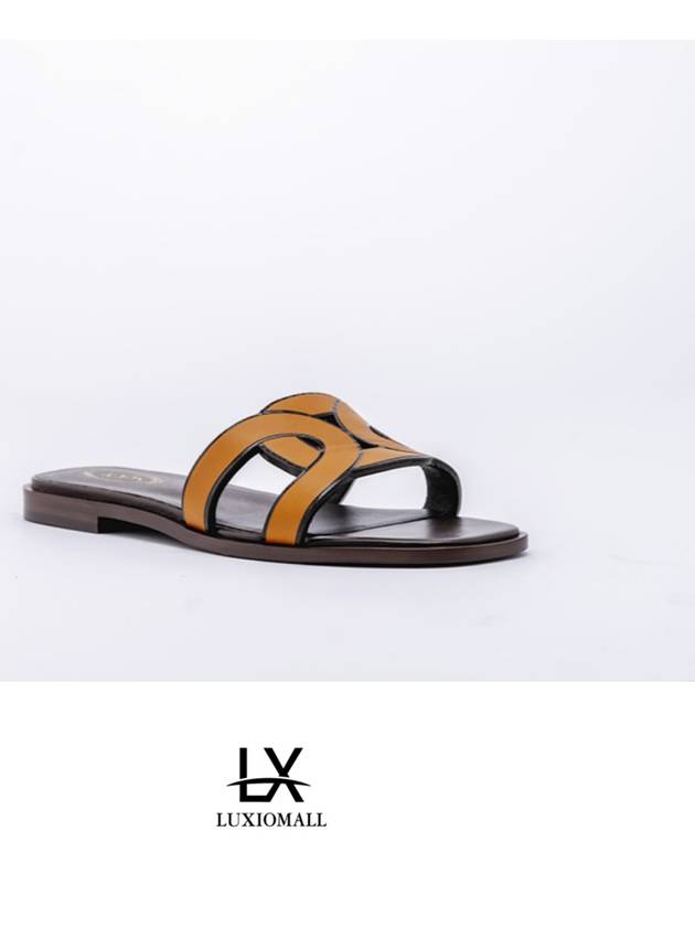 Women's Chain Flat Sandals Slippers Orange - TOD'S - BALAAN.