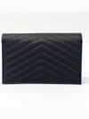 Women's Logo Envelope Chain Long Wallet Black - SAINT LAURENT - BALAAN 4