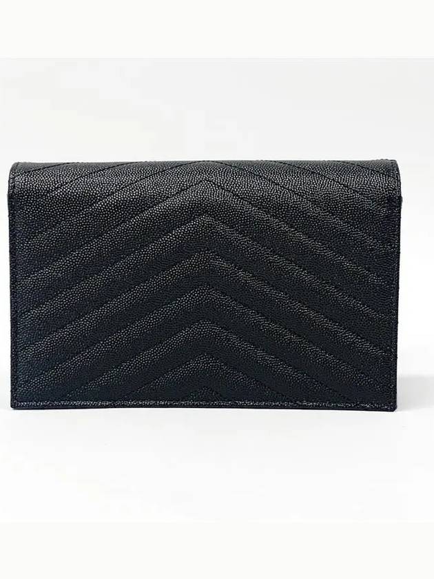 Women's Logo Envelope Chain Long Wallet Black - SAINT LAURENT - BALAAN 4