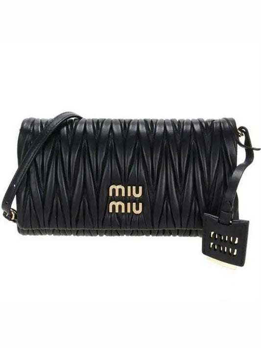 Matelasse Nappa Leather Shoulder Bag Black - MIU MIU - BALAAN 2