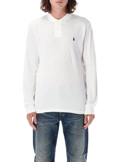 Embroidered Logo Slim Fit Polo Shirt White - POLO RALPH LAUREN - BALAAN 2