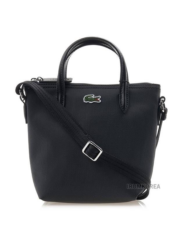 Coated Canvas Mini Tote Bag Black - LACOSTE - BALAAN 2