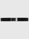 GG Rectangular Buckle Leather Belt Black - GUCCI - BALAAN 2