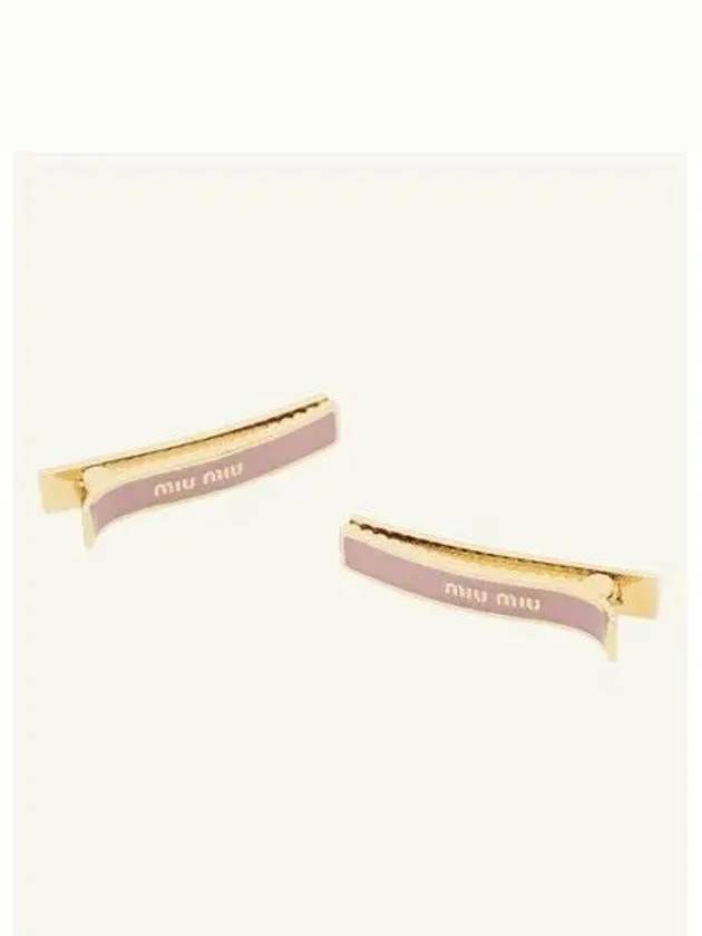 Engraved Logo Hair Pin Set Orchid Pink - MIU MIU - BALAAN 4