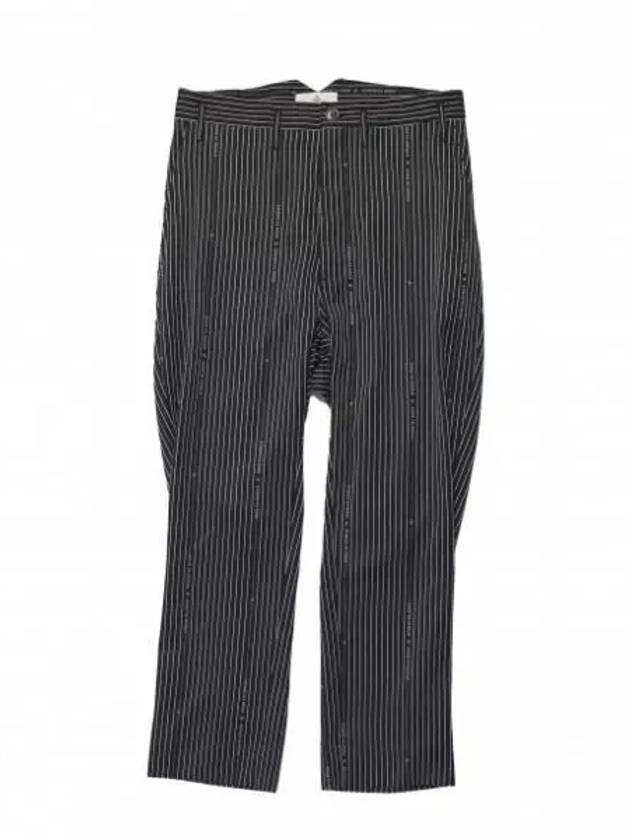 Striped Cropped Virgin Wool Straight Pants Black - VIVIENNE WESTWOOD - BALAAN 2