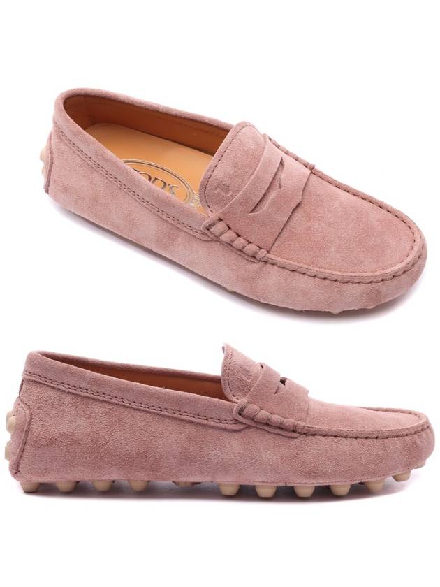 Gommino Bubble Suede Driving Shoes Pink - TOD'S - BALAAN 2