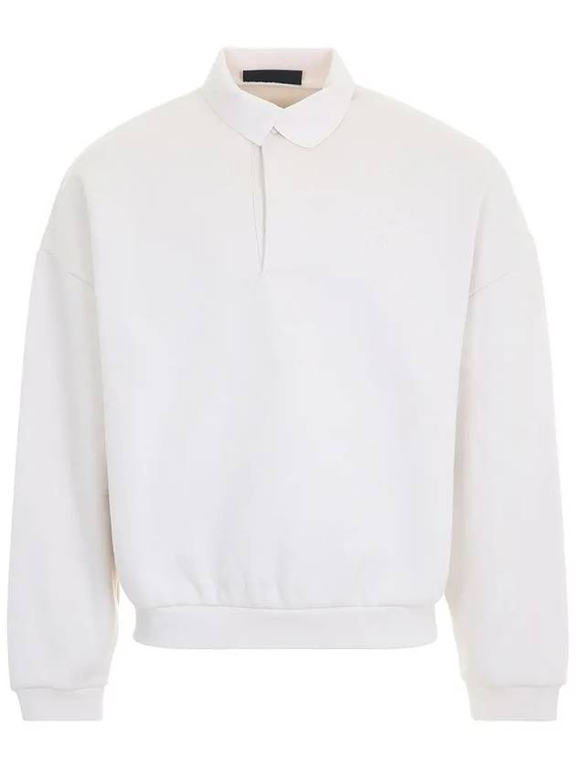 Essentials Fleece Long Sleeve Polo Shirt White - FEAR OF GOD - BALAAN 3