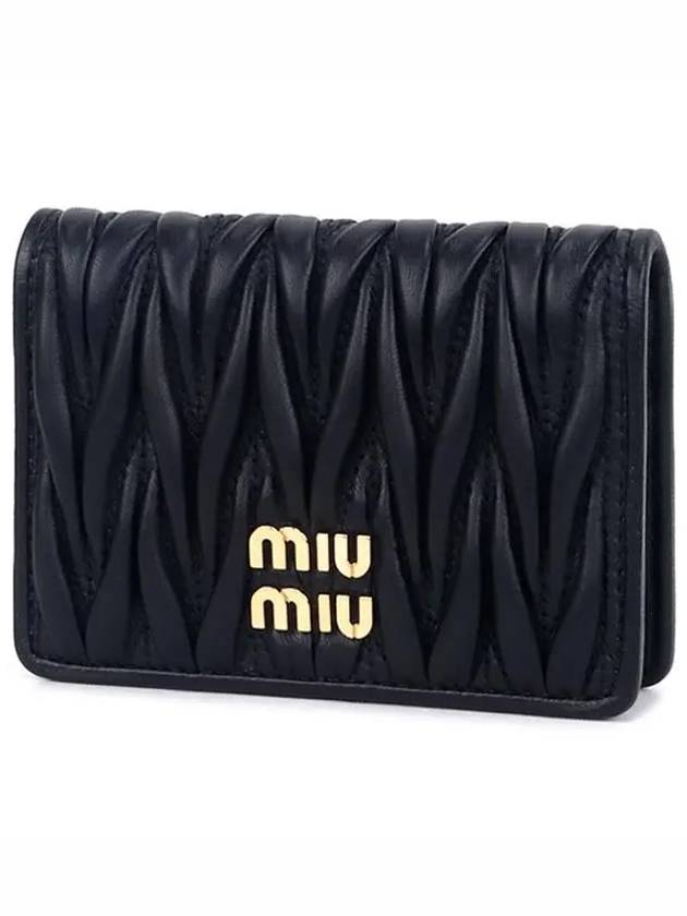 Matelasse Nappa Leather Card Wallet Black - MIU MIU - BALAAN 2