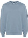 Brushed and Emerized Diagonal Fleece Lens Sweatshirt Blue - CP COMPANY - BALAAN 1