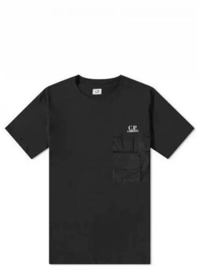 Logo Pocket Crew Neck Cotton Jersey Short Sleeve T-Shirt Black - CP COMPANY - BALAAN 2