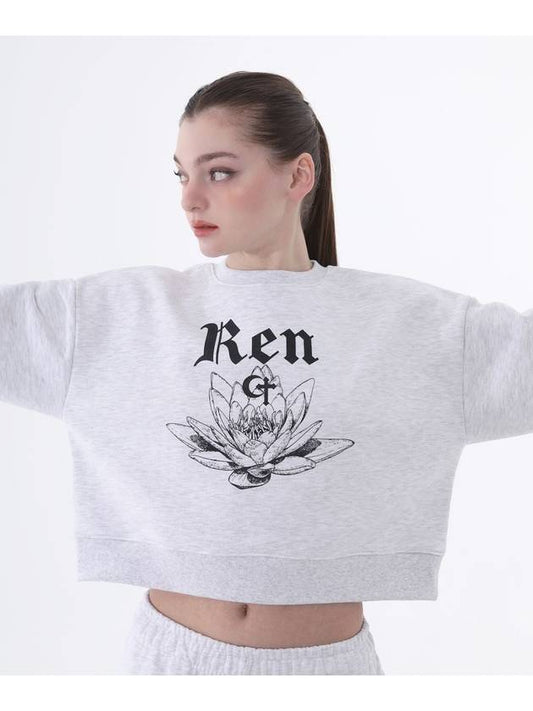 0 9 Ren crop sweatshirt LIGHT GRAY - CLUT STUDIO - BALAAN 1