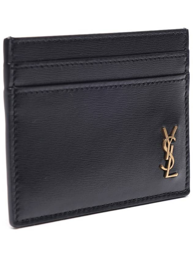 Tiny Monogram Shiny Leather Card Case Black - SAINT LAURENT - BALAAN 4