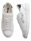 Lettering Logo Leather Low-Top Sneakers White - MSGM - BALAAN 2