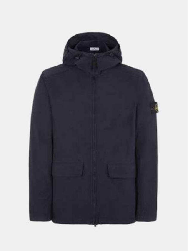 Batavia Garment Dyed Nylon Cotton Hooded Jacket Navy - STONE ISLAND - BALAAN 2