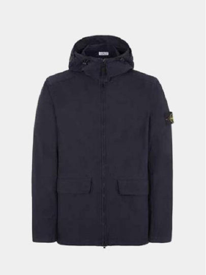 Batavia Garment Dyed Nylon Cotton Hooded Jacket Navy - STONE ISLAND - BALAAN 2