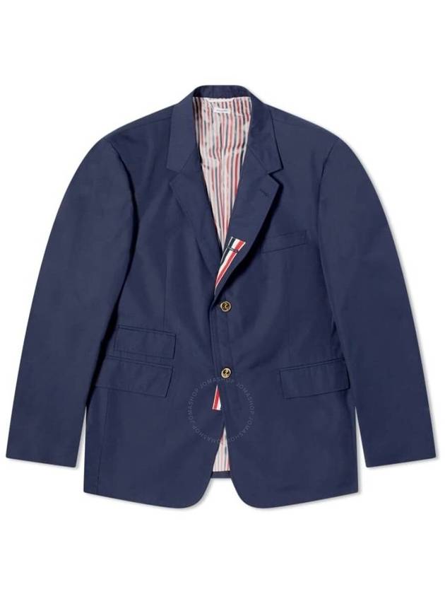 Typewriter Cloth Grosgrain Placket Sport Jacket Navy - THOM BROWNE - BALAAN 2