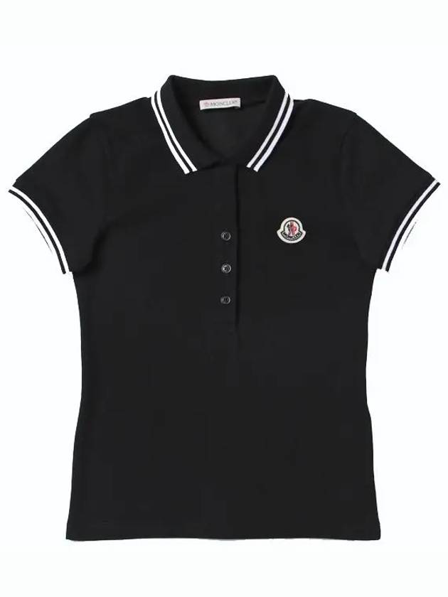 Kids Girls PK Short Sleeve T Shirt Black 8A00007 8496F 999 12A 14A - MONCLER - BALAAN 1