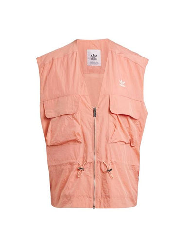 Logo Full Zip Vest Wonder Clay - ADIDAS - BALAAN 1