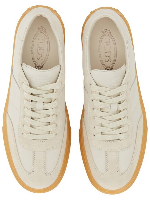 Round Toe Leather Low Top Sneakers White - TOD'S - BALAAN 8