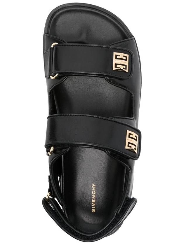 4G Strap Leather Flat Sandals Black - GIVENCHY - BALAAN 5