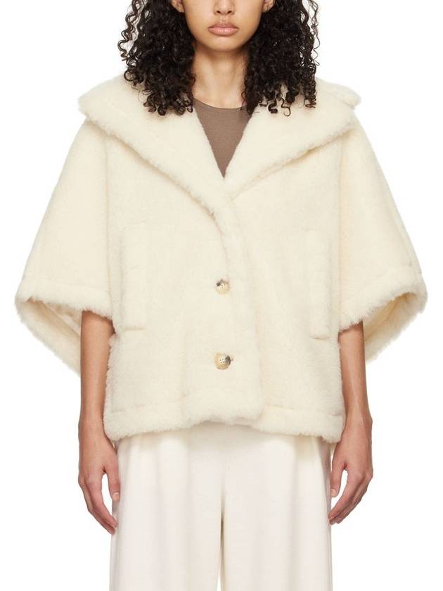 Aleggio Teddy Short Fur Cape White - MAX MARA - BALAAN 2