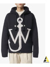 Anchor Logo Wool Zip-Up Hoodie Navy - JW ANDERSON - BALAAN 2