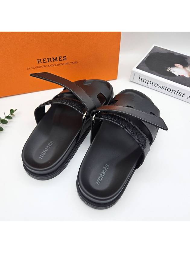 Chypre Calfskin Sandals Black - HERMES - BALAAN 6