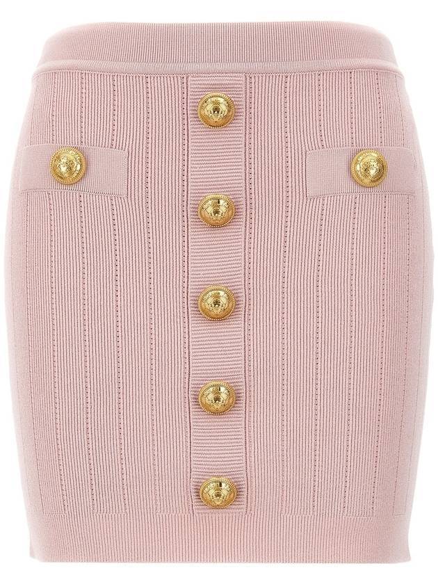 Button knit pencil skirt pink - BALMAIN - BALAAN 1