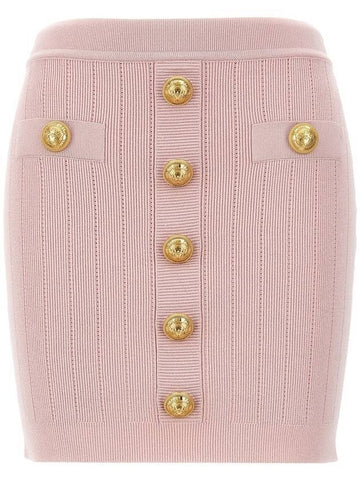 Button knit pencil skirt pink - BALMAIN - BALAAN 1