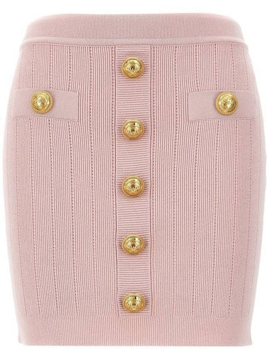 Button knit pencil skirt pink - BALMAIN - BALAAN 1