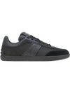 Suede Logo Panel Low-Top Sneakers Black - TOD'S - BALAAN 2