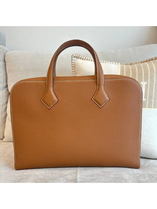 Victoria light briefcase gold B engraving - HERMES - BALAAN 2