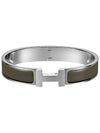 Click-Ache HH Palladium Matte Bracelet Brown - HERMES - BALAAN.