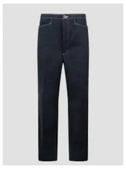 Selvedge Denim Track Stitch Backstrap Straight Pants Navy - THOM BROWNE - BALAAN 2