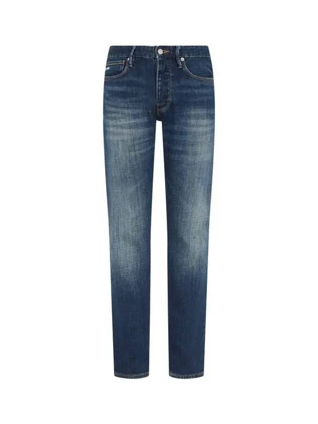 Men s Washed Slim Fit Denim Pants Indigo 270680 - EMPORIO ARMANI - BALAAN 1