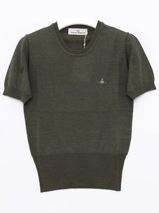 ORB Logo Short Sleeve Knit Top Green - VIVIENNE WESTWOOD - BALAAN 2