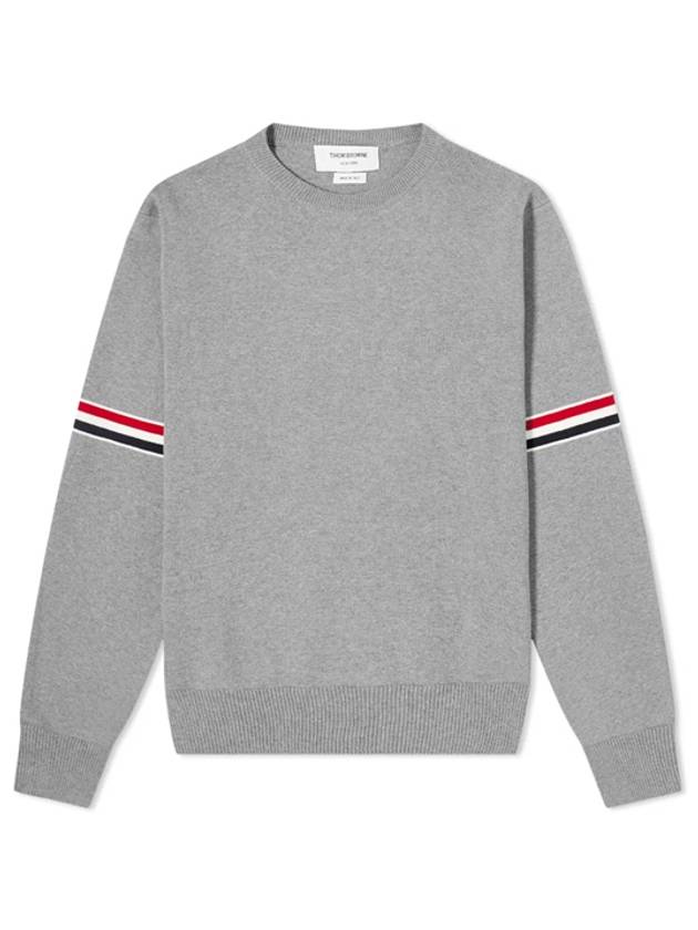 Men's Milan Stitch Armband Crew Neck Knit Top Light Grey - THOM BROWNE - BALAAN 2