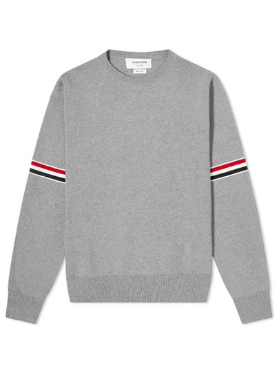 Men's Milan Stitch Armband Crew Neck Knit Top Light Grey - THOM BROWNE - BALAAN 2