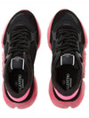 Bubble Back Mesh Suede Low Top Sneakers Black Pink - VALENTINO - BALAAN 7