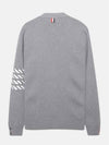 Men's Silk 4-Bar Milano Stitch Cotton Cardigan Grey - THOM BROWNE - BALAAN 3